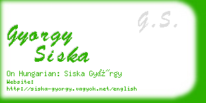 gyorgy siska business card